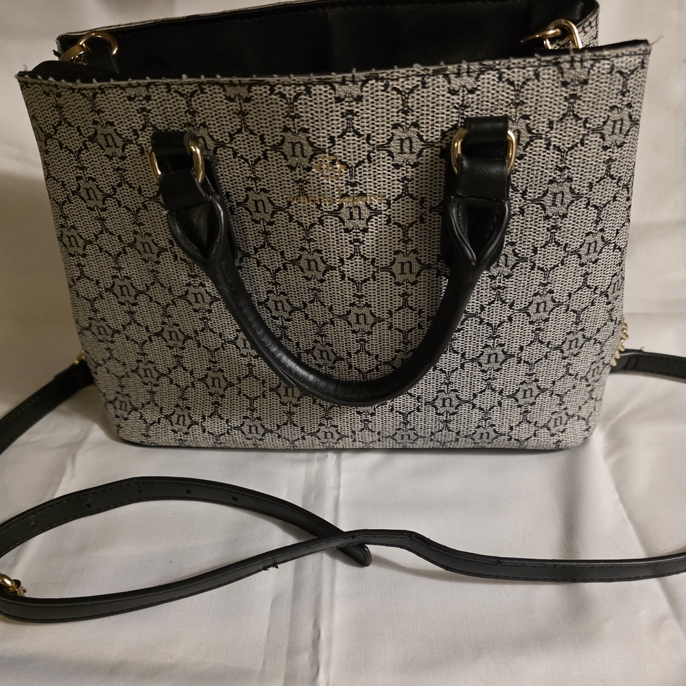 Nanette Lepore Black and Cream Satchel